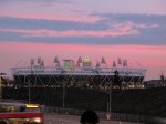 Athletic stadium and Canary Wharf