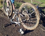Don't just pedal harder when clogged with mud