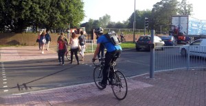 Pedestrians & cyclist at Worthing College